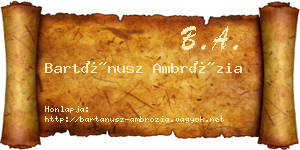 Bartánusz Ambrózia névjegykártya